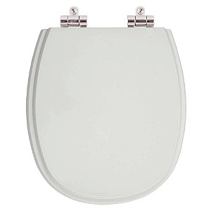 Assento Sanitário Poliéster Soft Close Alamo Cinza Claro para vaso Santa Clara