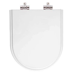 Assento Sanitário Poliéster Soft Close Silent Branco para vaso Hervy