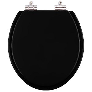 Assento Sanitário Soft Close Convencional Oval Preto para vaso Celite