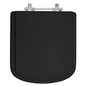 Assento Sanitário Poliester Lirio Preto para vaso Fiori