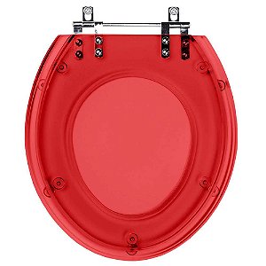 Assento Sanitário Poliester Ravena Vermelho Transparente para Vaso Deca