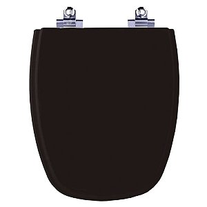 Assento Sanitário Laqueado Soft Close Monte Carlo Preto para vaso Deca