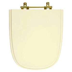 Assento Sanitario Ibiza Bone (bege) Para Vaso Incepa Com Ferragem Dourada