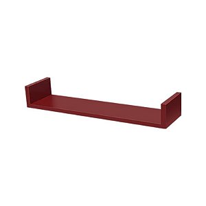 Prateleira U 80 x 15cm Vermelha Suporte Invisível