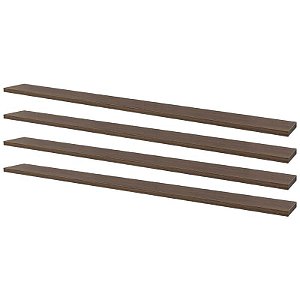 Kit 4 Prateleiras 80 x 20cm Nogal Suporte Invisível