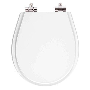 Tampa de Vaso Sanitário Poliéster com Amortecedor Aries Branco para bacia Eternit
