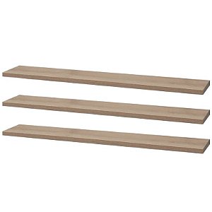Kit 3 Prateleiras 50 x 20cm Carvalho Suporte Invisível