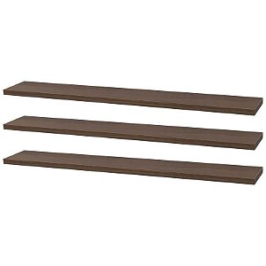 Kit 3 Prateleiras 50 x 20cm Nogal Suporte Invisível