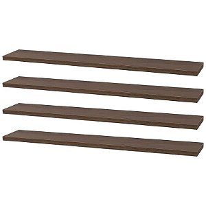 Kit 4 Prateleiras 50 x 20cm Nogal Suporte Invisível