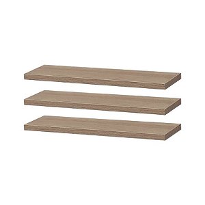 Kit 3 Prateleiras 40 x 15cm Carvalho Suporte Invisível