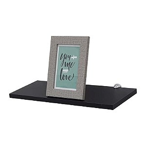 Prateleira 40 x 15cm Preta Com Suporte Tucano