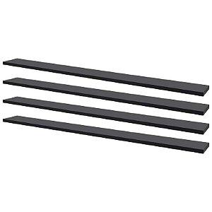Kit 4 Prateleiras 100 x 15cm Preta Suporte Invisível