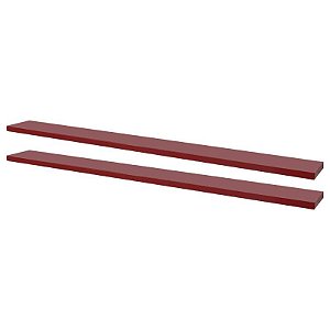Kit 2 Prateleiras 100 x 20cm Vermelha Suporte Invisível