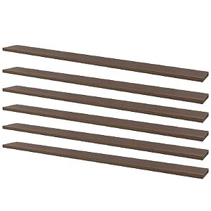 Kit 6 Prateleiras 90 x 10cm Nogal Suporte Invisível