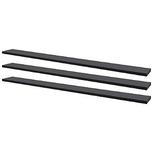 Kit 3 Prateleiras 90 x 10cm Preta Suporte Invisível