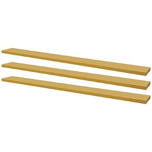 Kit 3 Prateleiras 90 x 20cm Amarela Suporte Invisível