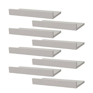 Kit 8 Prateleiras Porta Quadros 60 x 15cm Branca Suporte Invisível