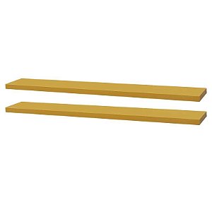Kit 2 Prateleiras 60 x 20cm Amarela Suporte Invisível