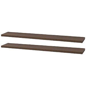 Kit 2 Prateleiras 60 x 20cm Nogal Suporte Invisível