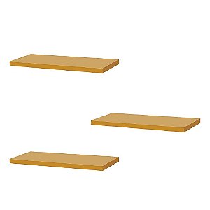 Kit 3 Prateleiras 30 x 15cm Amarela Suporte Invisível