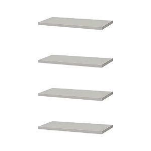 Kit 4 Prateleiras 30 x 15cm Branca Suporte Invisível