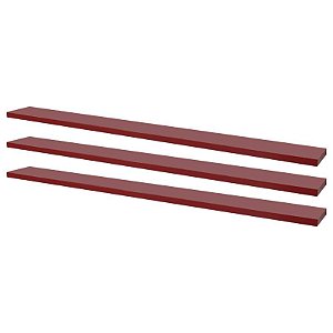 Kit 3 Prateleiras 100 x 10cm Vermelha Suporte Invisível