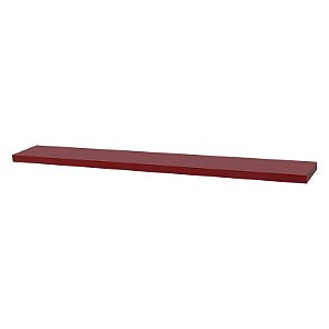 Prateleira 50 x 10cm Vermelha Suporte Invisível