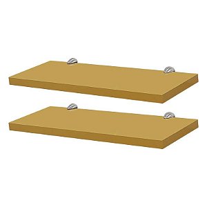 Kit 2 Prateleiras 50 x 15cm Amarela Com Suporte Tucano