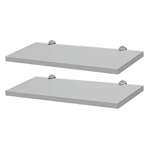 Kit 2 Prateleiras 50 x 15cm Branca Com Suporte Tucano