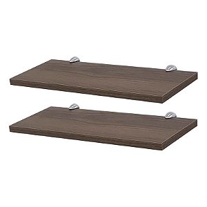 Kit 2 Prateleiras 50 x 15cm Nogal Com Suporte Tucano