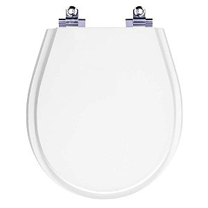 Assento Sanitário Laqueado Soft Close Aries Branco para vaso Eternit