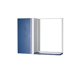 Armário para Banheiro com Espelho Azul Barra Vertical