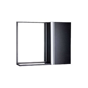 Espelho para Banheiro com Armário Preto Barra Vertical