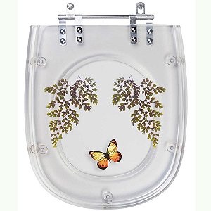 Tampa De Vaso Acrílico Decorada Sabatini Borboleta Amarela