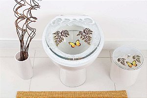 Tampa De Vaso Convencional E Lixeira Decorados