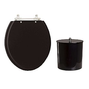 Tampa De Vaso Preta + Lixeira Preta