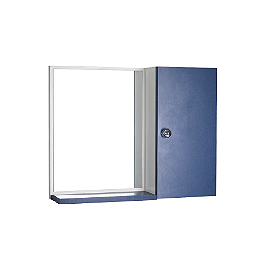 Espelho Com Armário Para Banheiro Cor Branco E Azul