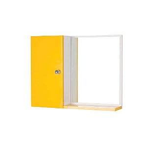 Armário para Banheiro com Espelho Amarelo (já vem montado)