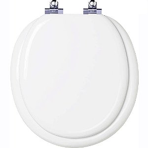 Assento Sanitário Almofadado Fechamento Lento Convencional Oval Branco