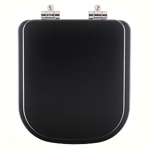 Assento Sanitário Poliester Soft Close Gap Onix (Preto Fosco) para vaso Roca