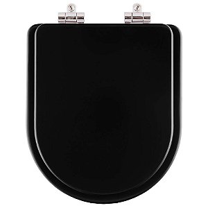 Assento Sanitário Poliester Soft Close Nexo Onix (Preto Fosco) para vaso Roca