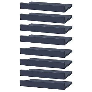 Kit 8 Prateleiras Porta Quadros 50 x 10cm azul Suporte Invisível