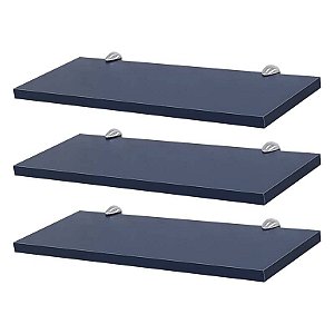 Kit 3 Prateleiras 50 x 15cm azul Com Suporte Tucano