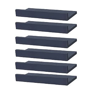 Kit 6 Prateleiras Porta Quadros 60 x 10cm azul Suporte Invisível