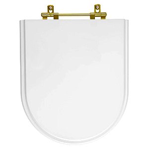 Tampa de Vaso Link Branco para bacia Deca Com Ferragem Dourada