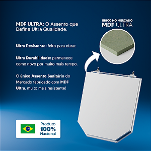 Tampa de Vaso Atrium Biscuit para bacia Incepa Com Ferragem Dourada