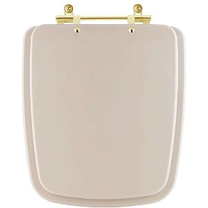 Tampa de Vaso Boss Champagne para bacia Incepa Com Ferragem Dourada