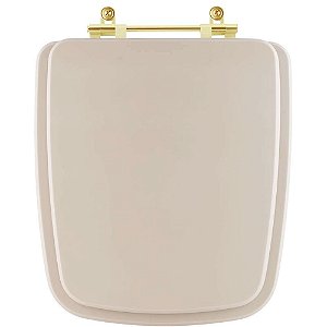 Tampa de Vaso Poliester Boss Champagne para bacia Incepa Com Ferragem Dourada