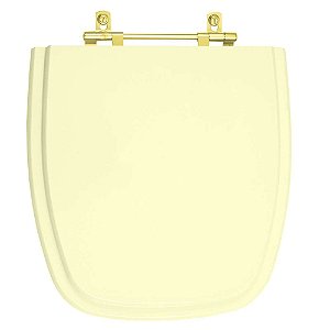 Tampa de Vaso Poliester Fit Pergamon para bacia Celite Com Ferragem Dourada
