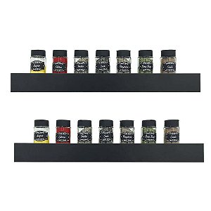 Kit 2 Prateleiras Porta Temperos 50 x 10cm Preto